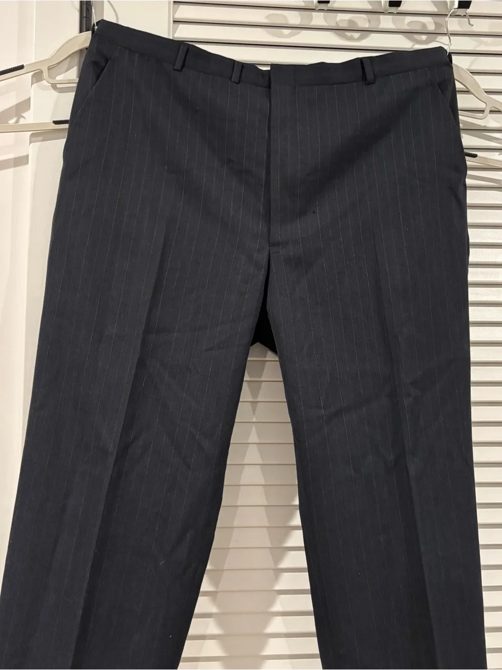 Vintage Christian Dior Monsieur Navy Pinstripe 2 Piece Suit Blazer Pants COA